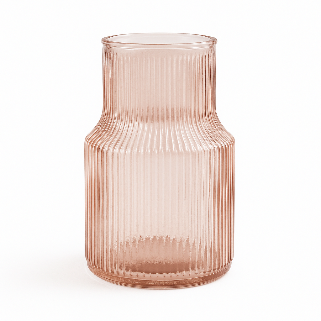 The Rosé Ribbed Carafe Vase